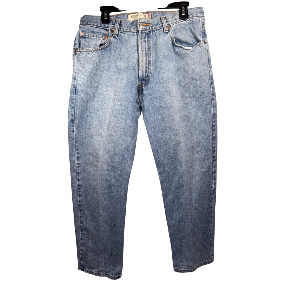 Levi Strauss 505 Regular Fit Light Wash Denim Jeans Men's W36 L30